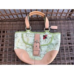 Coach 2004 Limited Edition Green Ladybug Soho Signature Optic Bag 5621 RARE